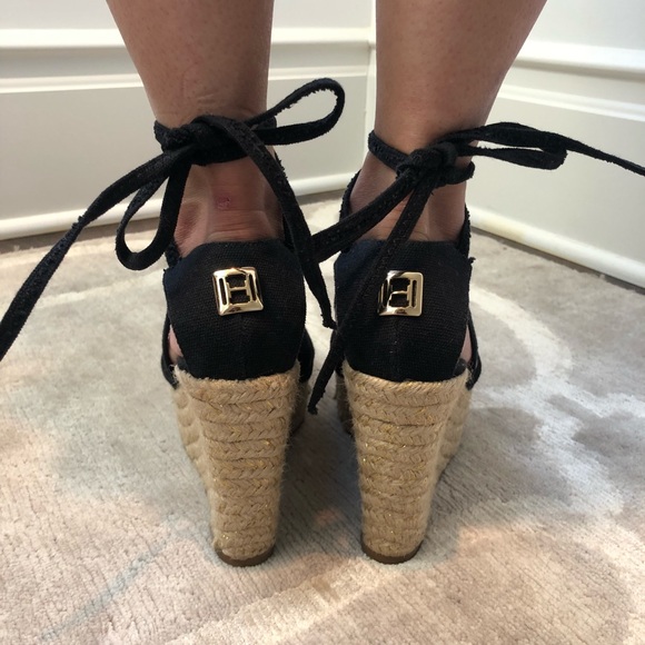 Halston Heritage Shoes - Halston Heritage Black Espadrille Wedges